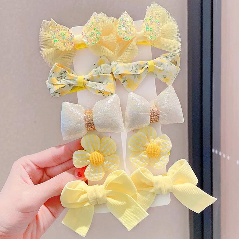 Ensemble 10 pièces épingle cheveux nœud princesse fille - Accessoires bébé mignons vente en gros