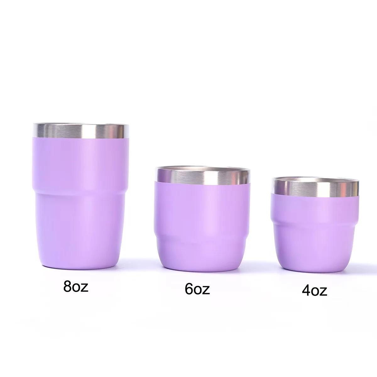 Tasse Thermos en acier inoxydable de 8oz, tasse de glace Portable multicolore, Mini tasse à café iso