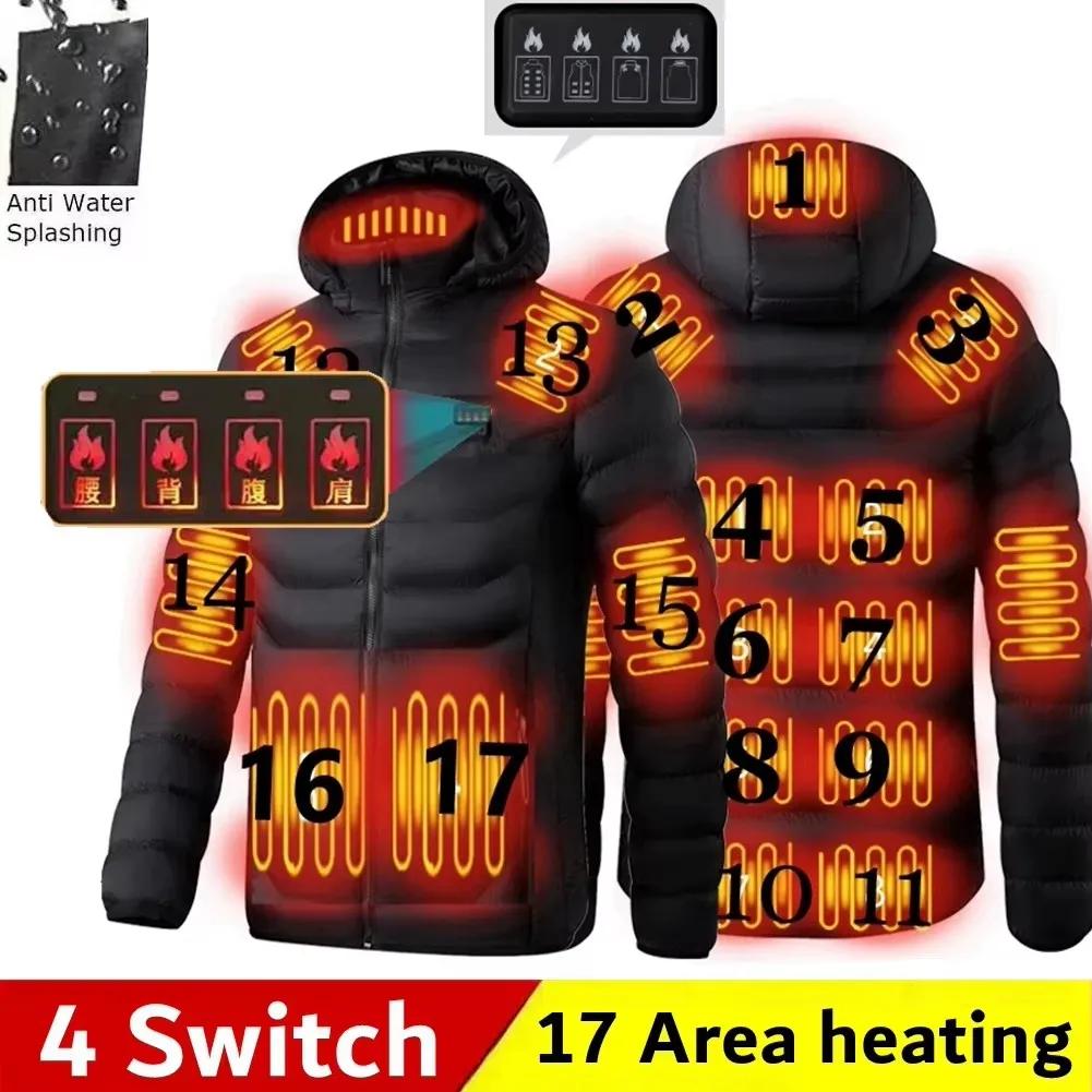 Veste chauffante USB pour homme, vêtement thermique pour l'hiver, vêtement de sport chaud, parka cha