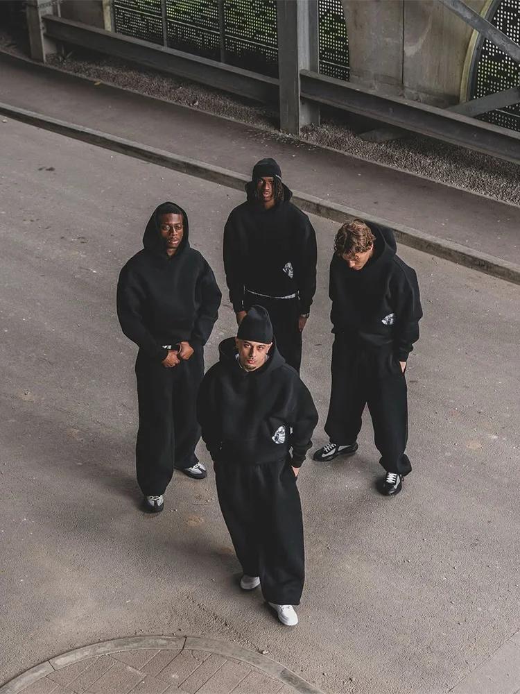 Ensemble Sportif Homme Tendance 2026 : Sweat à Capuche Brodé Y2K Harajuku et Pantalon de Survêtement