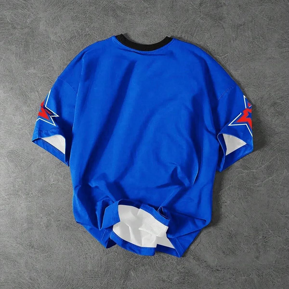 T-shirt à manches courtes et col rond pour hommes et femmes, avec lettres et chiffres imprimés, pour