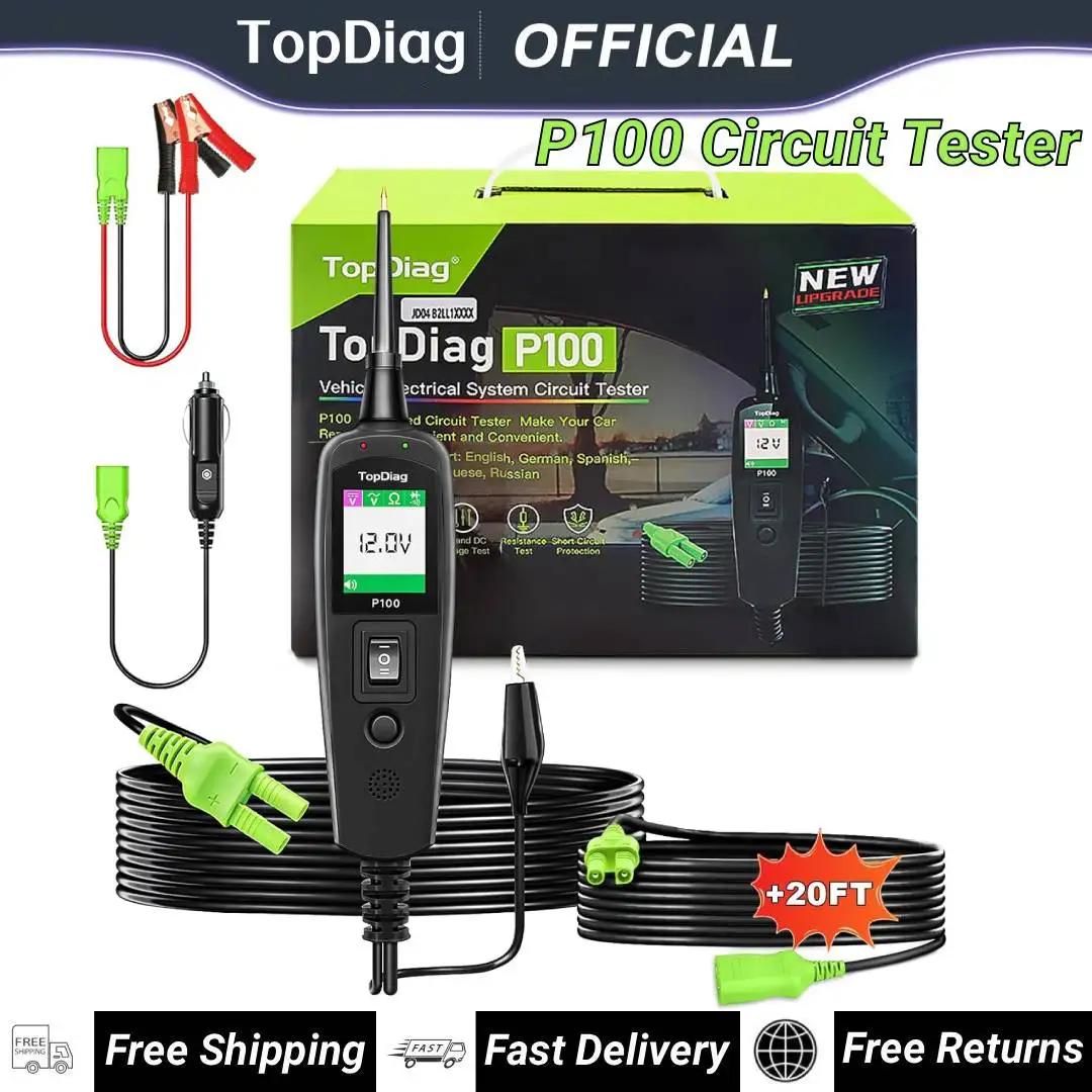 JDiag P100 – testeur de Circuit automobile, détecteur de tension de voiture, Kit de sonde de système