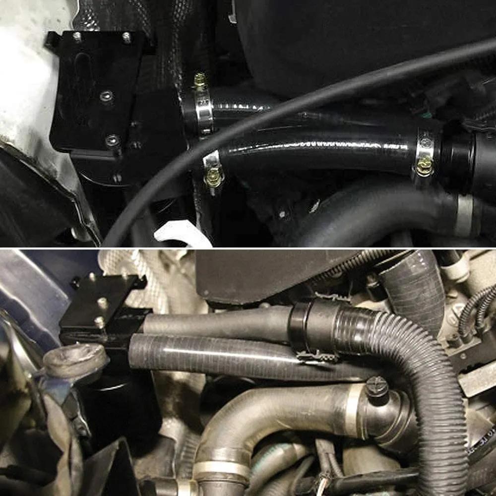 Kit de réservoir de réservoir de récupération d'huile de réservoir noir avec tuyau de radiateur en S