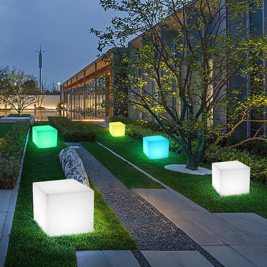 Lampe de Table LED Shoous Cube Bar, Veilleuse Carrée, Batterie 62RGB, 16 Couleurs, 25 cm, 20 cm, 10c