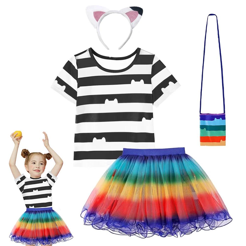 Ensembles de jupes pour enfants, poupée Ggabby pour filles, fête pour enfants, maisons de chat Gabby