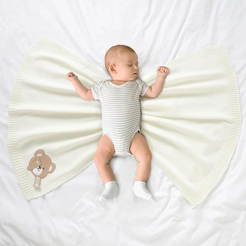 Couvertures pour bébé 90x70cm tricot nouveau-né garçons filles poussette pépinière berceau lange d'e