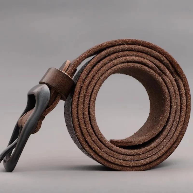 Ceinture homme de luxe modèle 2026, largeur 3,3 cm, en cuir véritable, style rétro décontracté. Peut