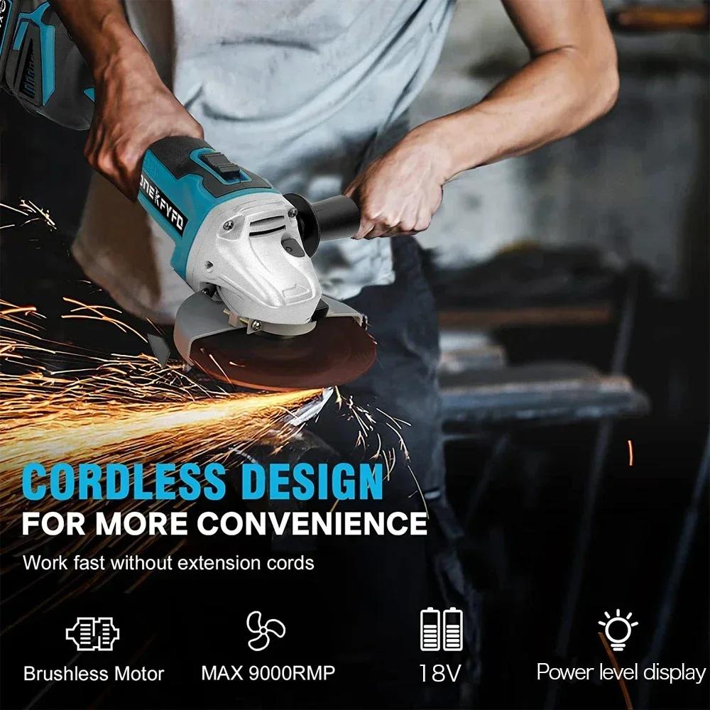Makita – meuleuse d'angle électrique sans fil, 125mm, Rechargeable, sans balais, rectifieuse, bricol