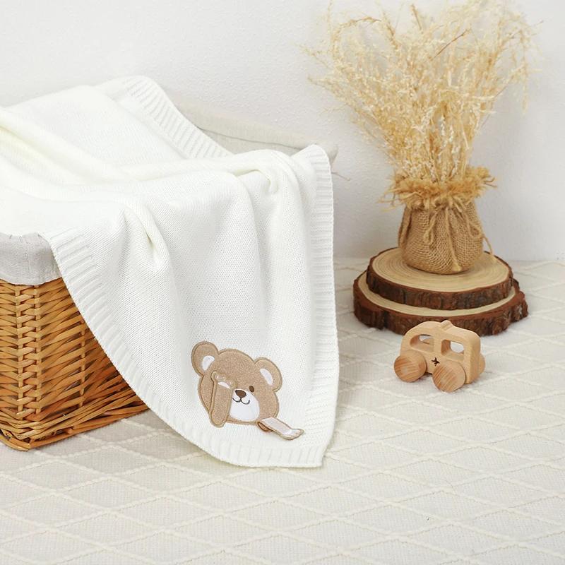 Couvertures pour bébé 90x70cm tricot nouveau-né garçons filles poussette pépinière berceau lange d'e