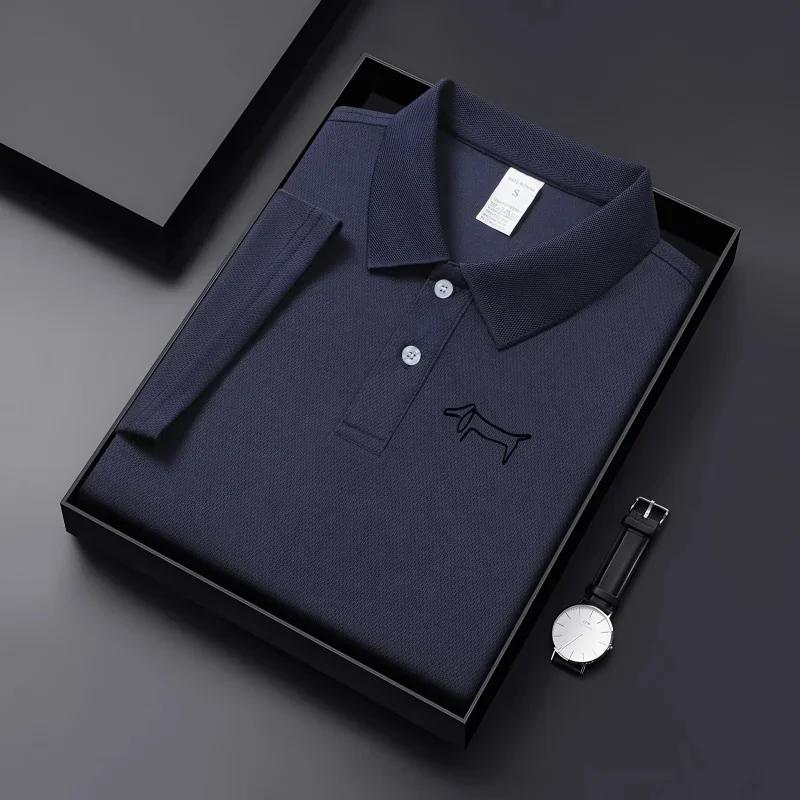 Nouveau T-shirt décontracté à col pour homme en tissu respirant de couleur unie, idéal pour le golf,