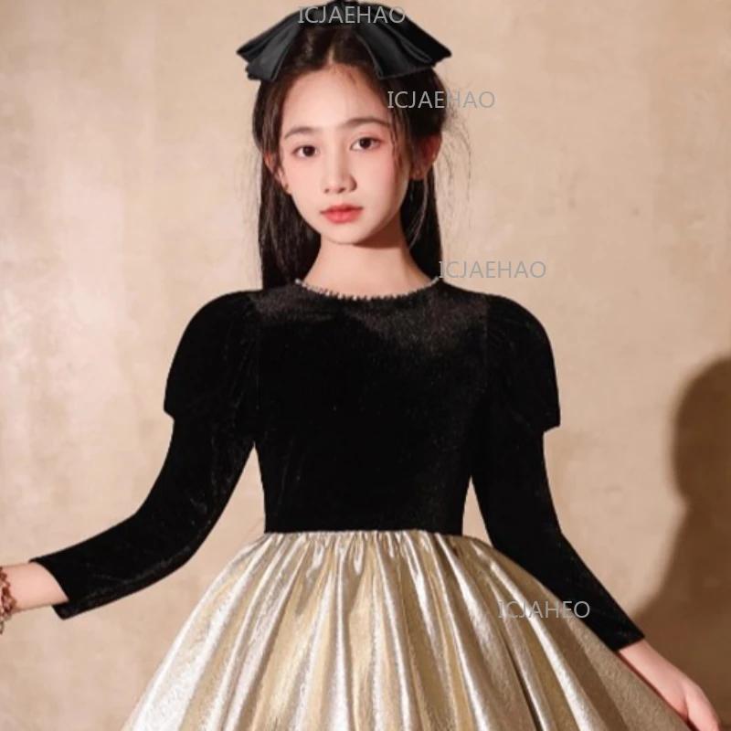 Robe de spectacle 2026 pour enfants et filles, tenue de princesse pour anniversaire, demoiselle d'ho
