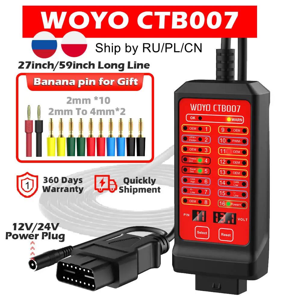 WOYO CTB007 OBD2 diagnostic pour voiture, valise diagnostique automobile, CAN BUS testeur de tension