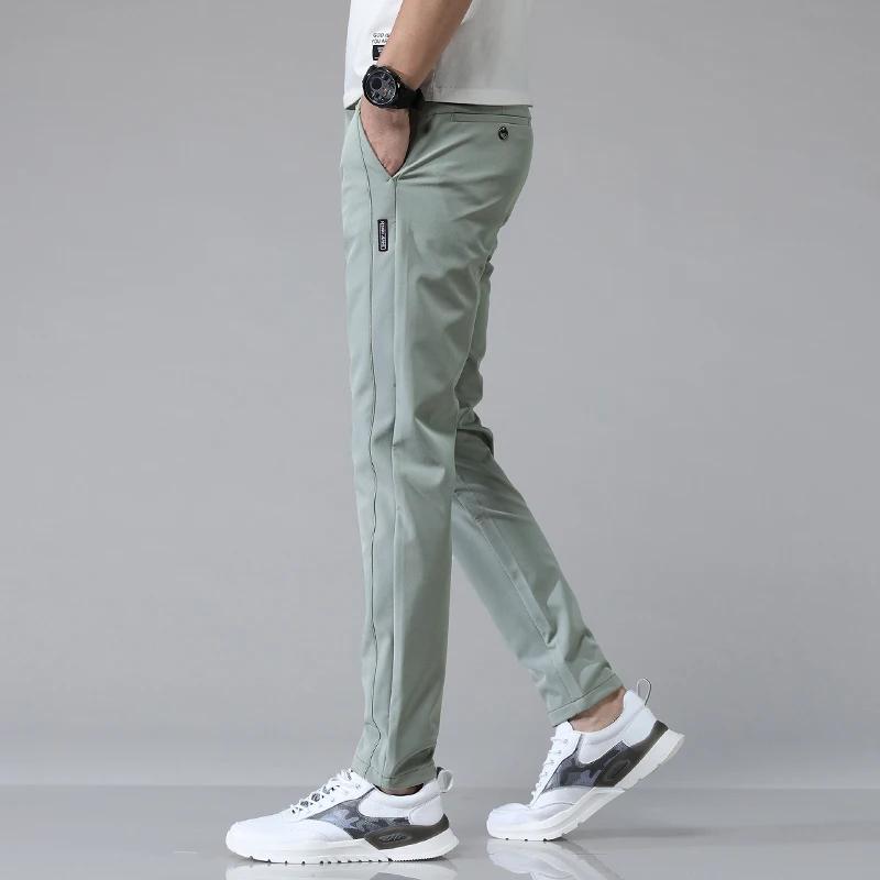 5 couleurs printemps été Ultra-mince hommes Stretch mince pantalon droit décontracté de haute qualit