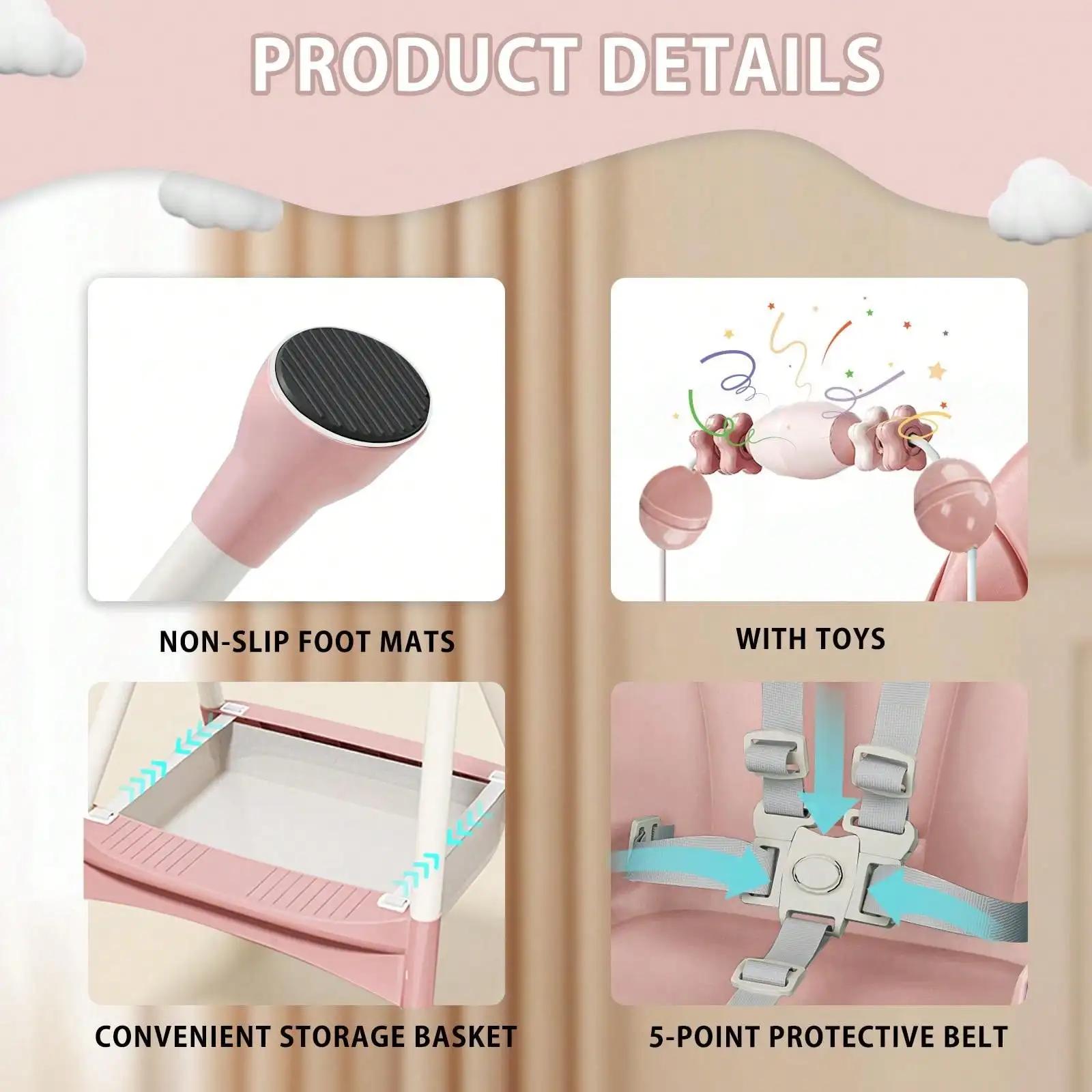 Chaise haute bébé 3 en 1, chaise haute pliable et réglable pour bébés avec plateau amovible, ceintur