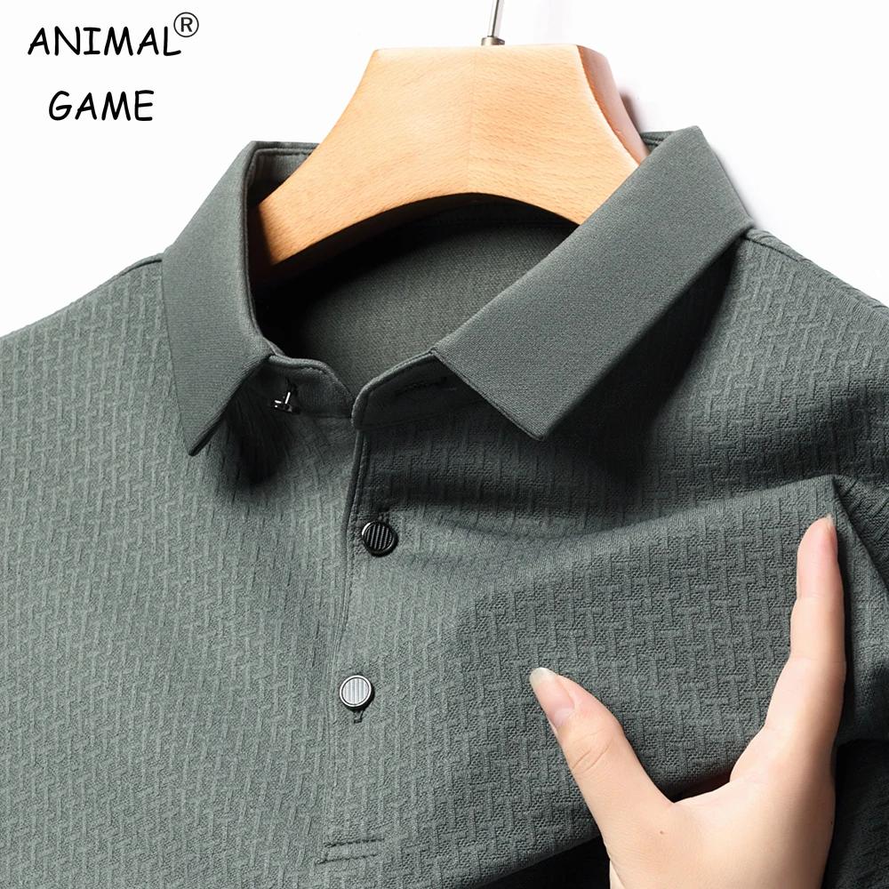 Polo ajouré à manches longues pour hommes, T-Shirt respirant à la mode d'affaires, T-Shirt de Golf p