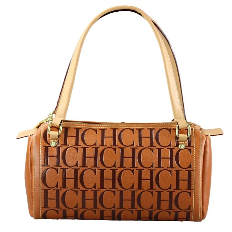 Sac à main cylindrique de grande capacité de style vintage 2025, marque CH, mode, lettres en relief,