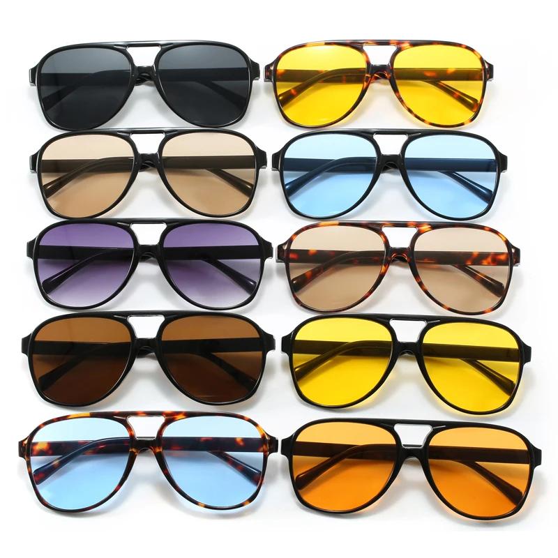 Lunettes de protection mode grand cadre carré femmes lunettes de soleil lentille colorée dégradé lun