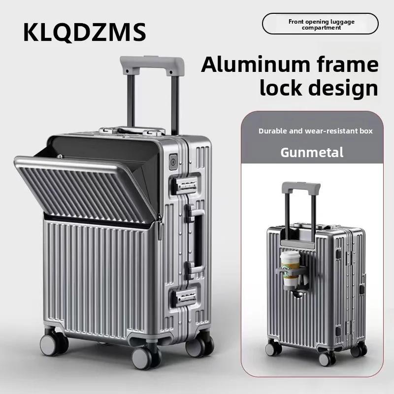 KLQDZMS valise multifonctionnelle ouverture avant valise d'embarquement boîtier de chariot pour ordi
