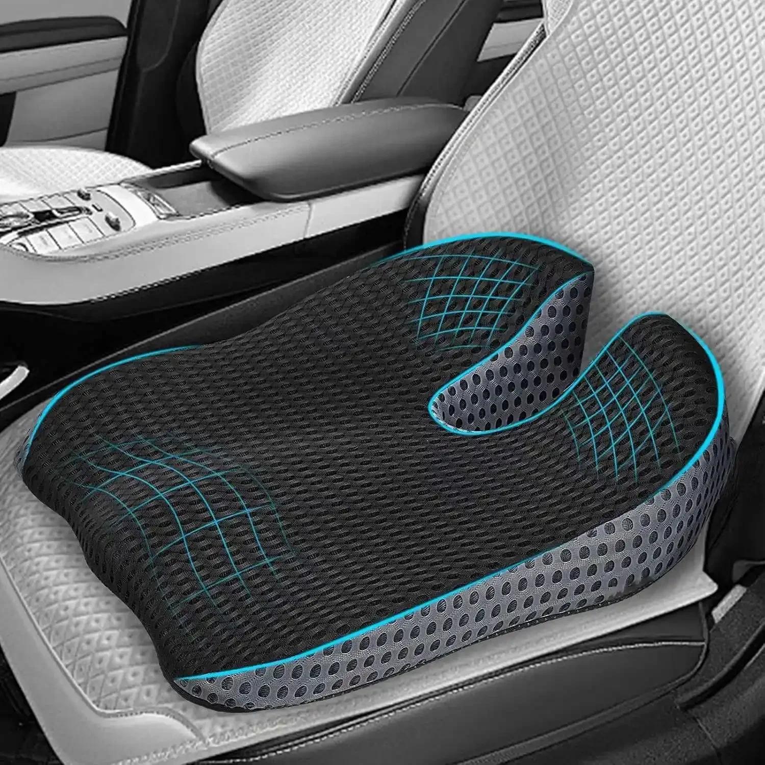Coussin de siège auto en mousse à mémoire de forme, rehausseur de siège auto confortable et respiran