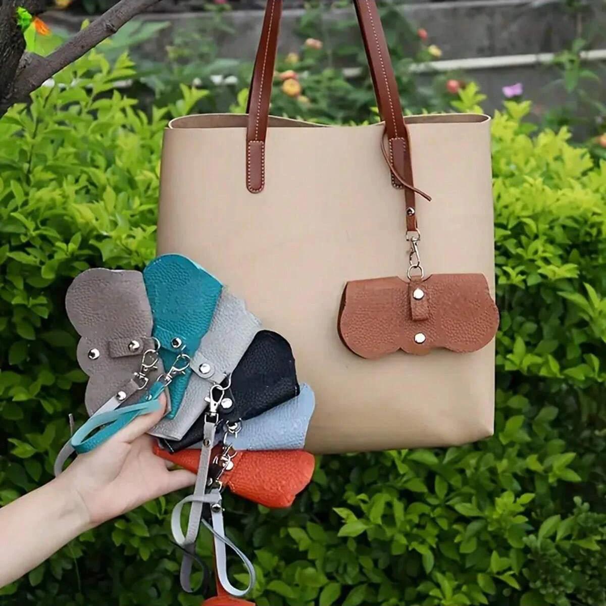 Housse de lunettes en relief Litchi, 1 pièce, jolie pochette suspendue en cuir PU pour lunettes de s