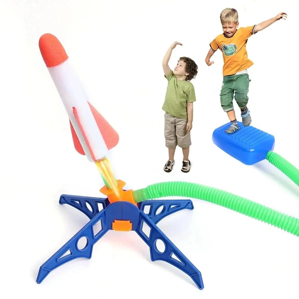 Pompe à pied de fusée d'extérieur pour enfants, pressage d'air en plein Air, combinaison de fusée, s