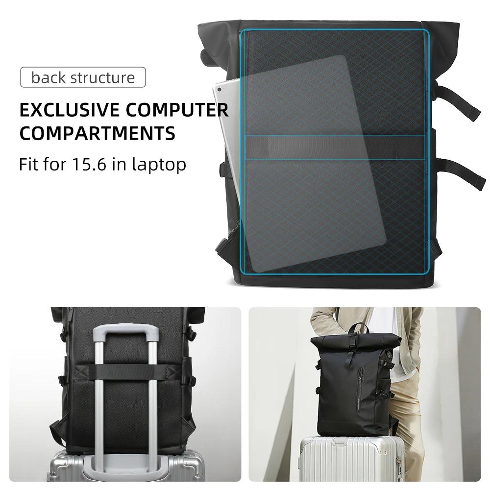 HK sac à dos de voyage extensible hommes grande capacité étanche 15.6 "sac pour ordinateur portable