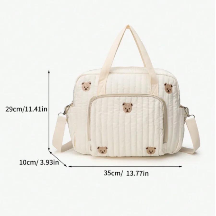 Sac à couches de Style coréen pour nouveau-né, sac à bandoulière pour maman, broderie matelassée, or