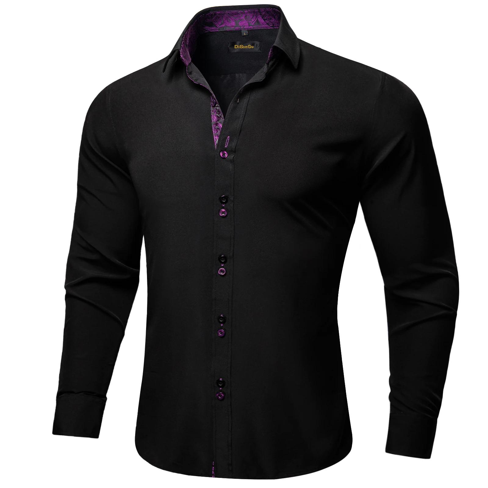 Chemise décontractée à manches longues pour hommes avec motif d'abonnés Paisley intérieur, chemise h
