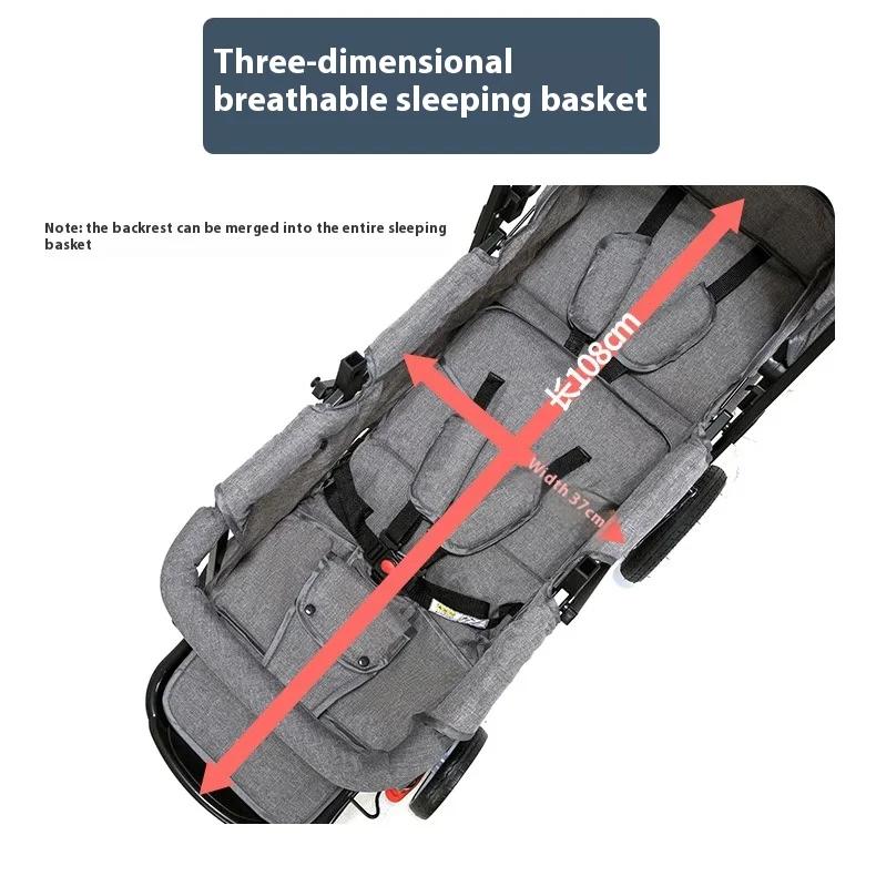 STOCK ue poussettes jumeaux Double enfants deux sièges poussettes chariot pliable vente en gros bébé