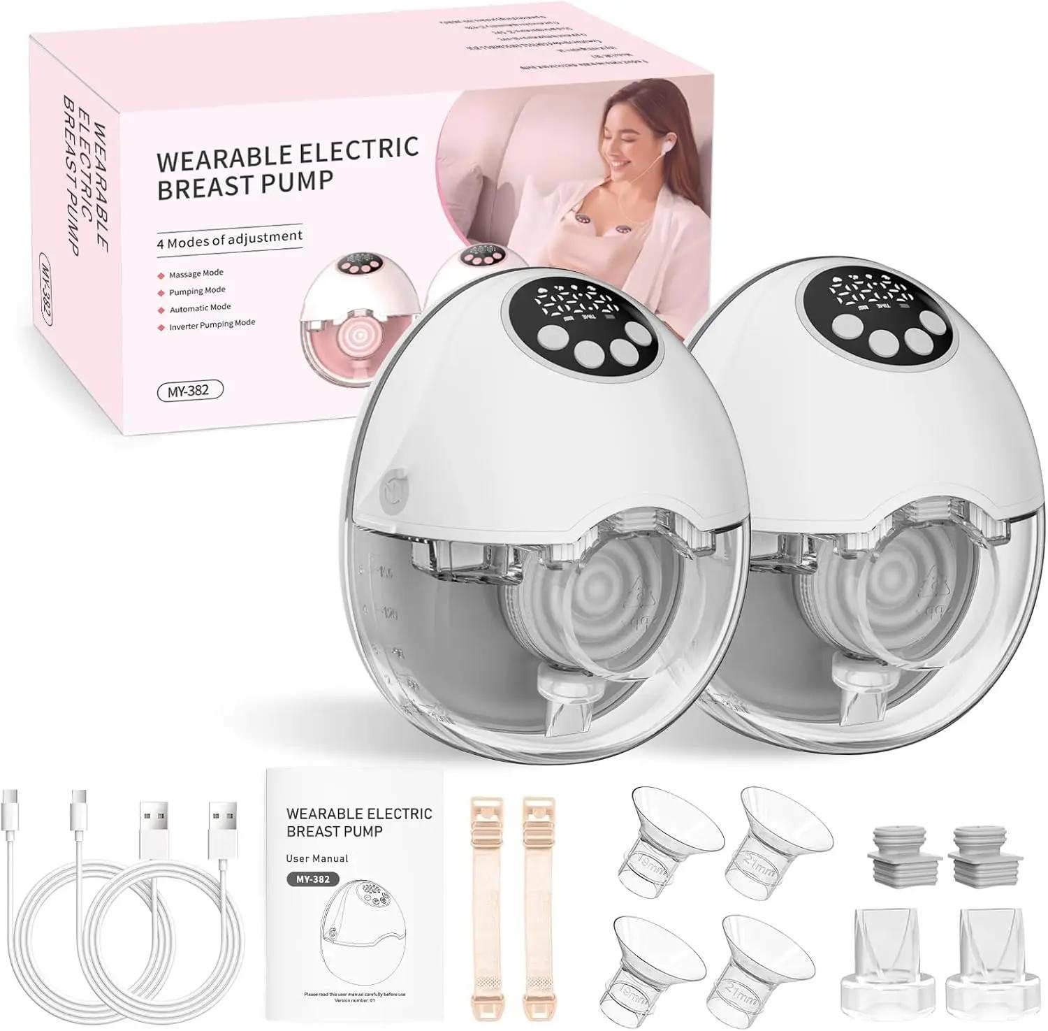 Tire-lait maternel portable sans fil mains libres sans BPA 4 modes 12 niveaux à faible bruit tire-la
