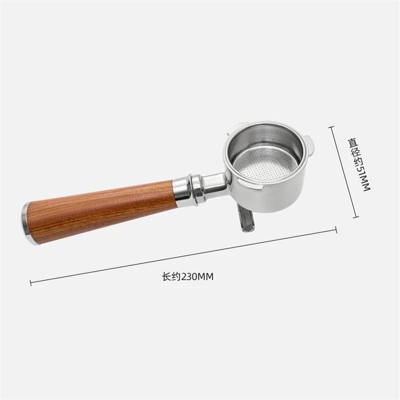 Porte-filtre à café en acier inoxydable, 51mm, 2 becs, 3 oreilles, pour accessoire de Machine à expr