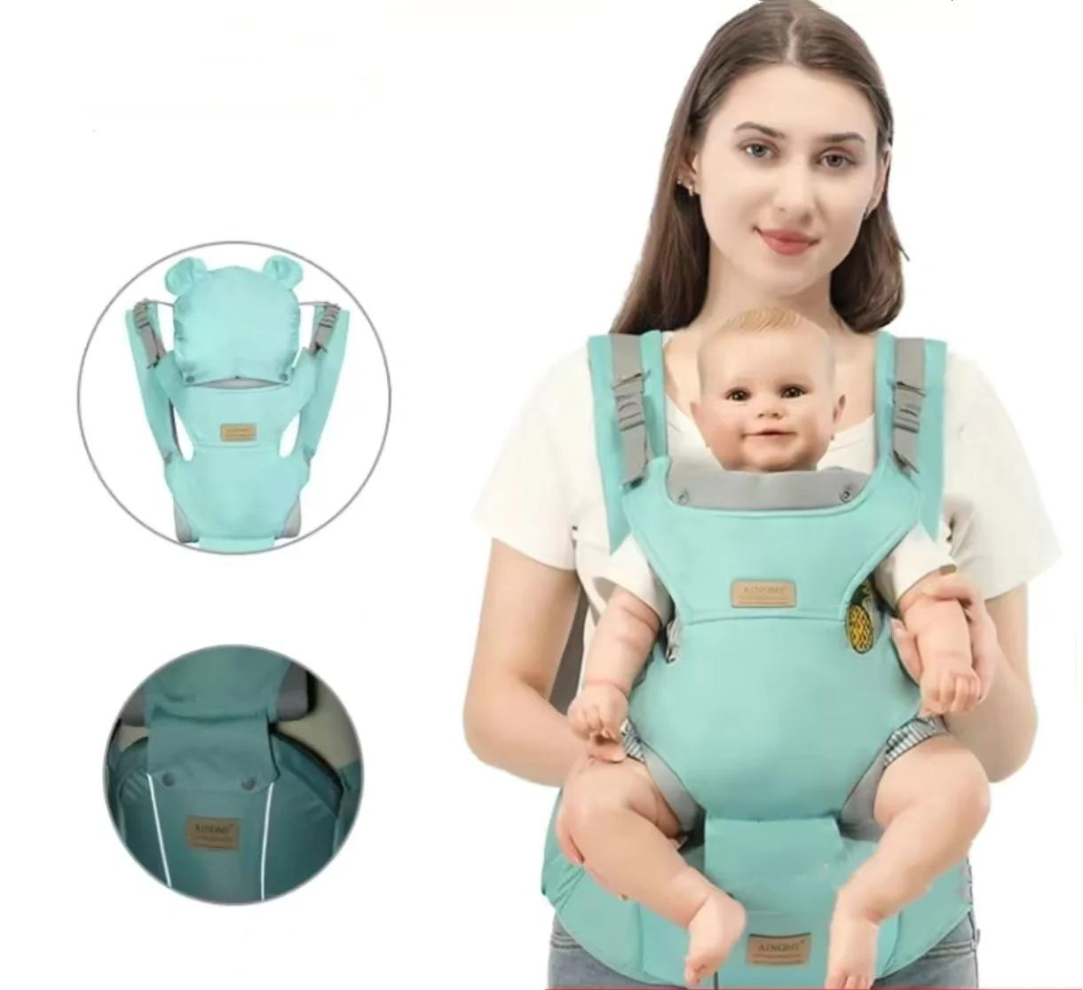 Sangles de sac à dos de porte-siège d'anca 3 en 1 pour bébé de 0 à 36 mois, ergonomiques avec chapea