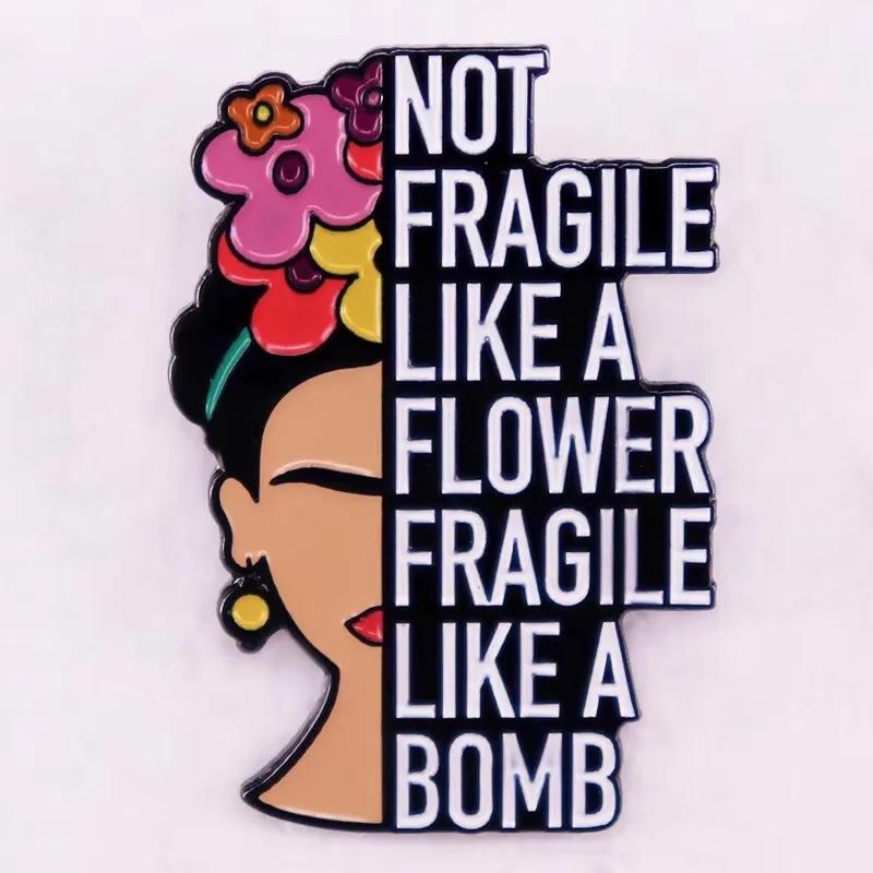 Broche lettre anglaise créative, pas de LIKEA FRAGILE, fleur de LIKEA, Badge de nomenclature, tendan
