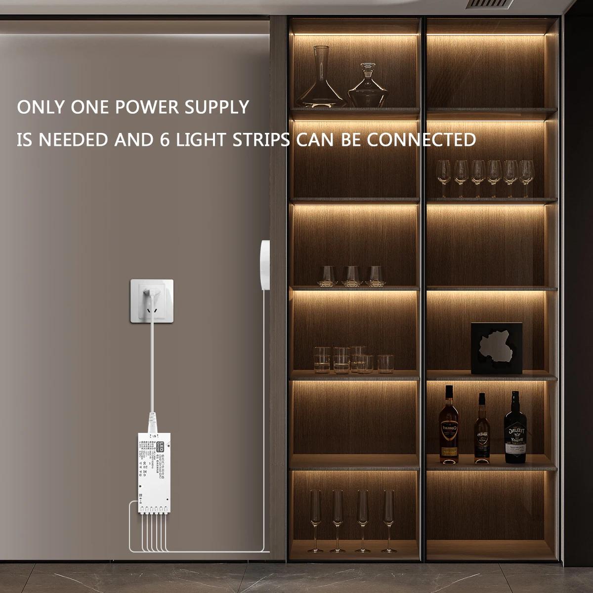 Dimmable LED armoire lumière COB bande cuisine étagère garde-manger vitrine chambre placard rétro-éc