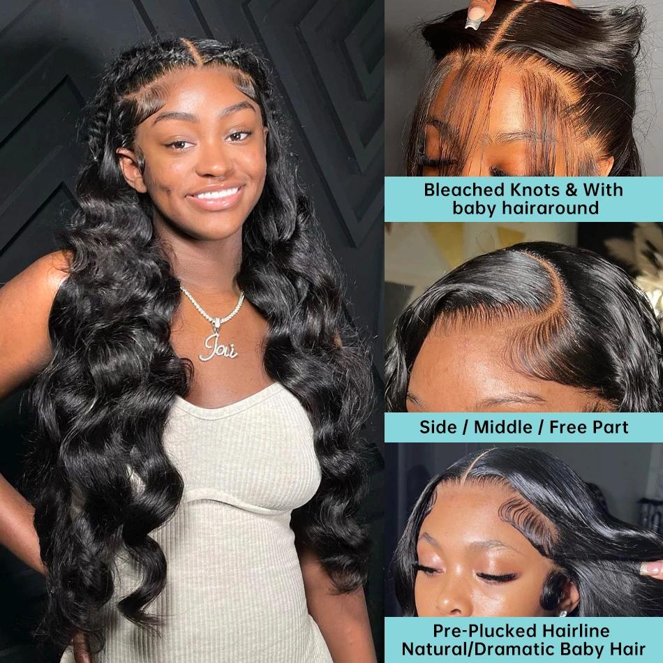 Perruque Lace Front Wig Body Wave Brésilienne Naturelle, Cheveux Humains, 13x4, 13x6, Pre-Plucked, 3