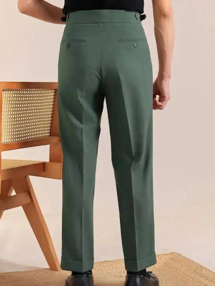 2025 nouveau Style italien Double plissé napolitain hommes pantalons formels décontracté affaires ja