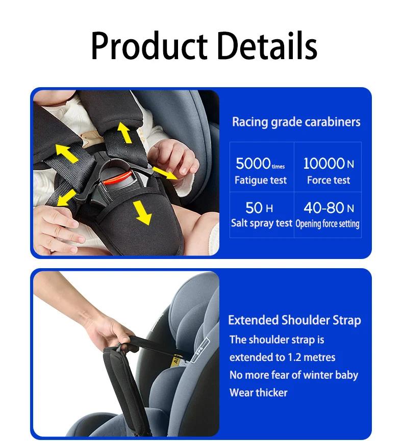 Siège auto pour bébé rotatif à 360 degrés, appui-tête réglable ISOFIX, siège de sécurité pour nourri