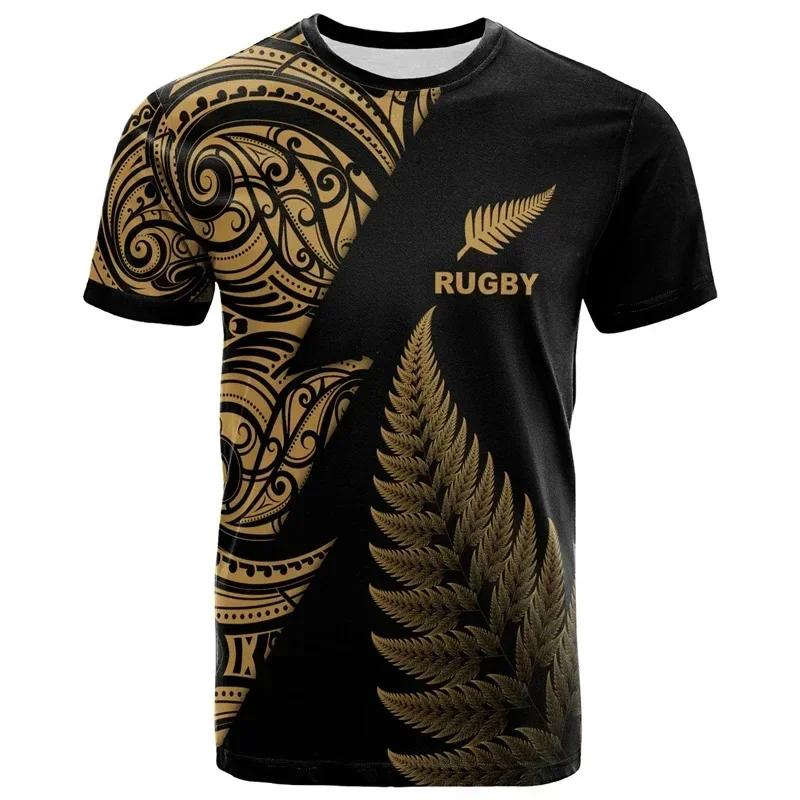 Été nouvelle-zélande Maori ballon de Rugby imprimé t-shirt Fitness sport hommes séchage rapide t-shi