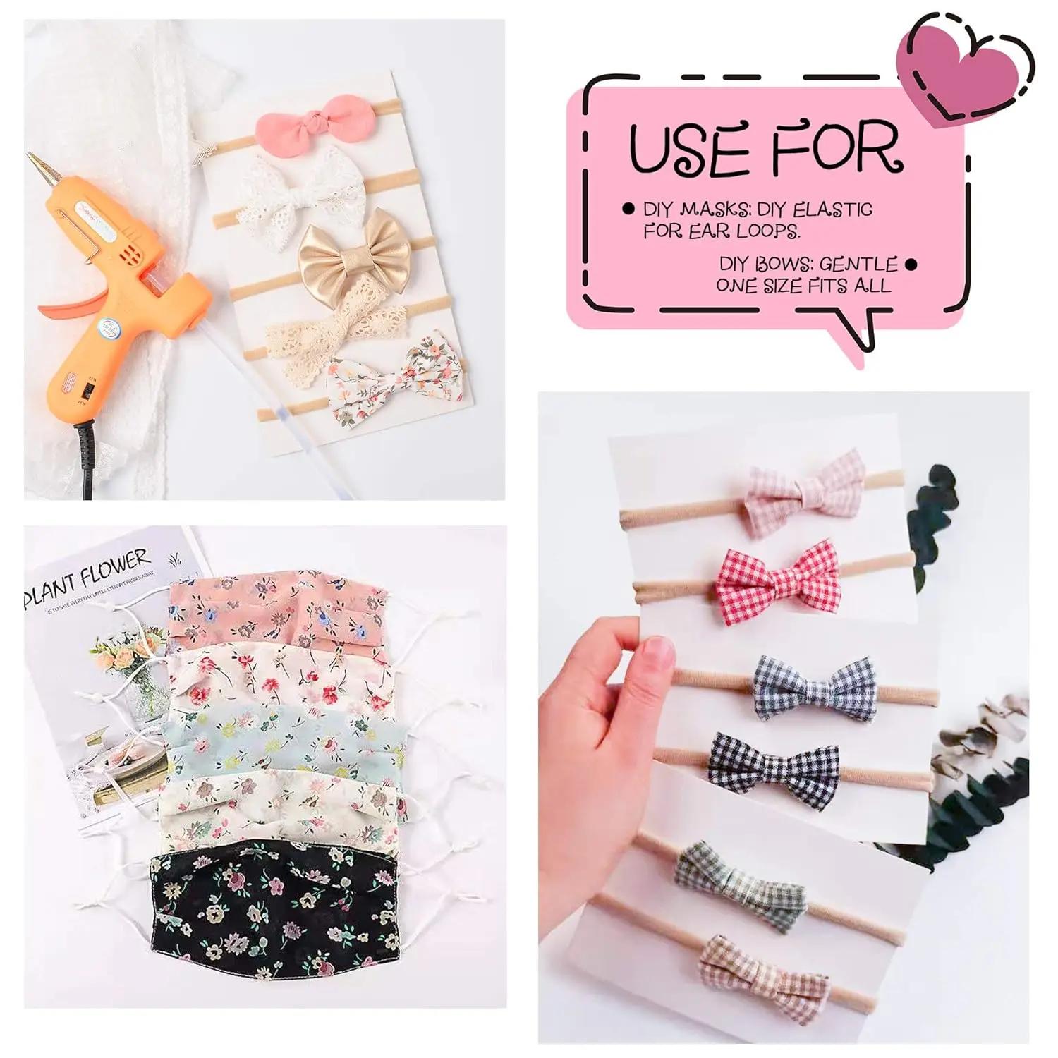 20 pièces/lot bébé fille bricolage bandeaux en Nylon doux sans trace bandeau extensible pour enfants