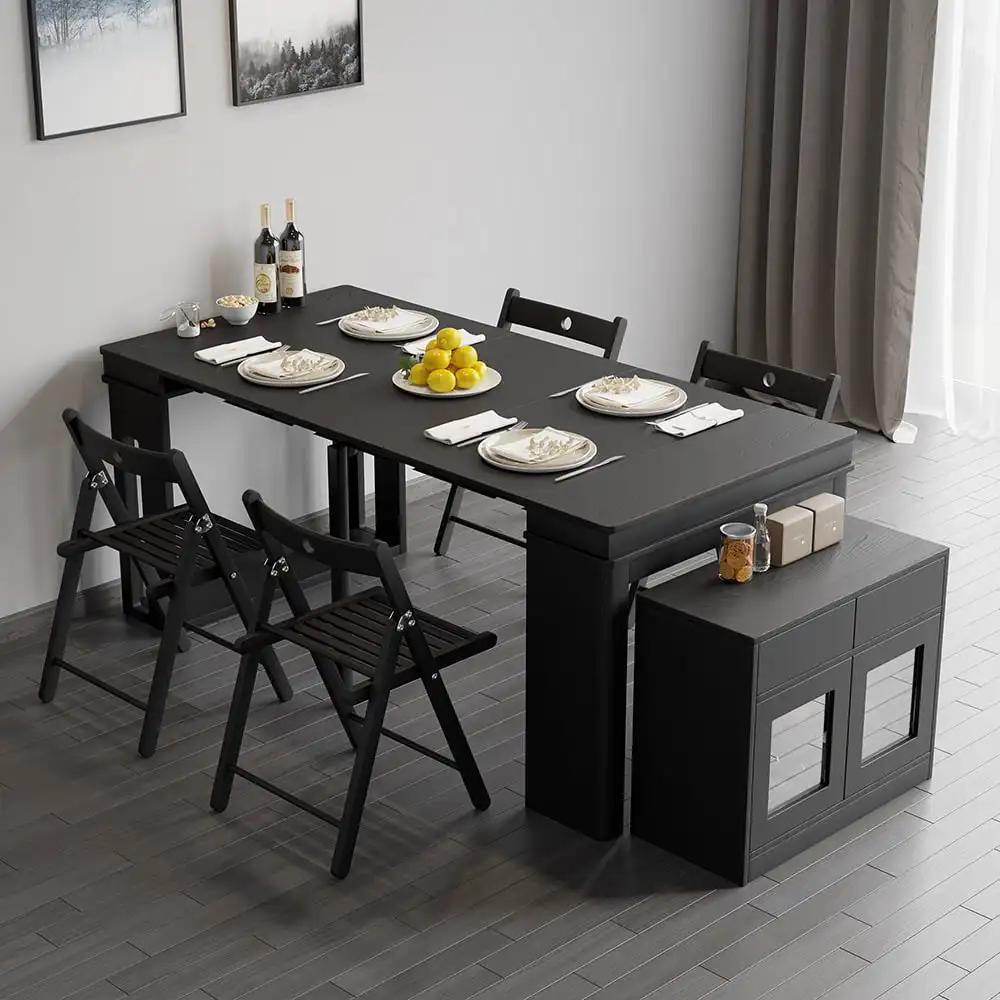 Buffet rectangulaire avec rangement, table à manger extensible moderne