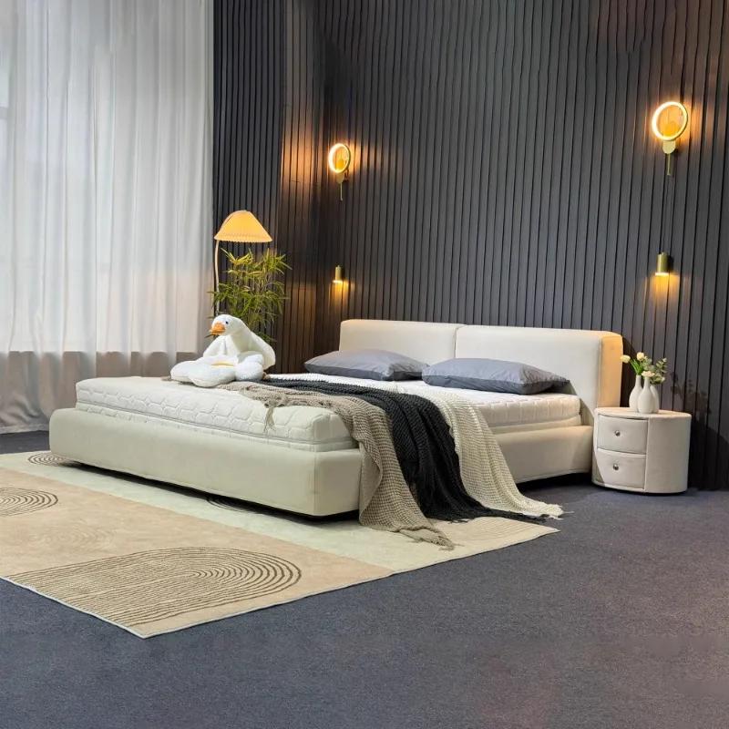 Adultes King Size lit Double rangement de luxe princesse moderne minimaliste cadre de lit filles Cam