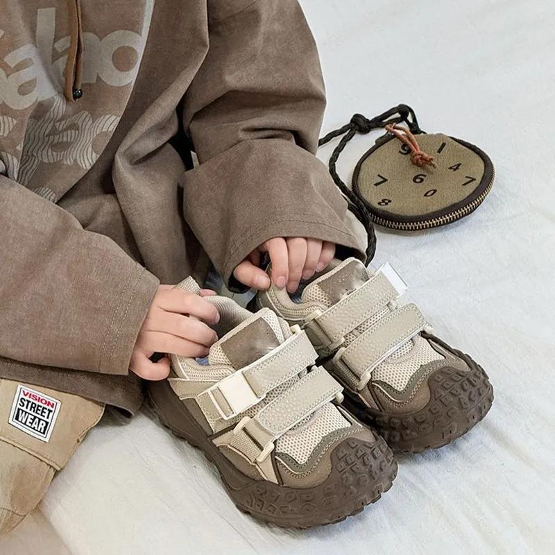 Baskets Chunky pour Enfants 2026 Nouvelles Chaussures d'Hiver en Coton à Velcro avec Semelle Crantée