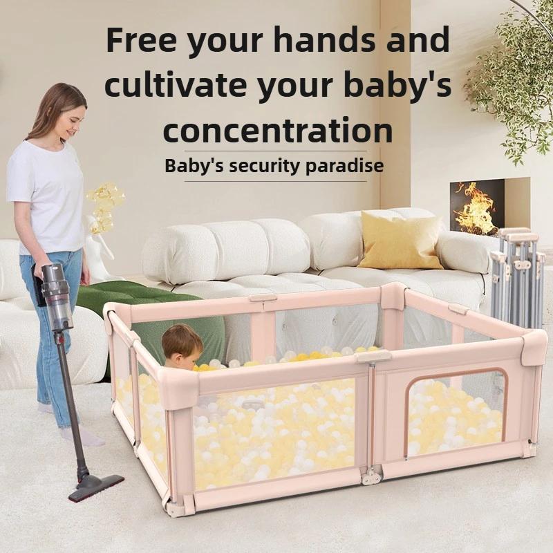 Clôture de sécurité pliable pour enfants – Parc d'assemblage sans outils pour les tout-petits, barri