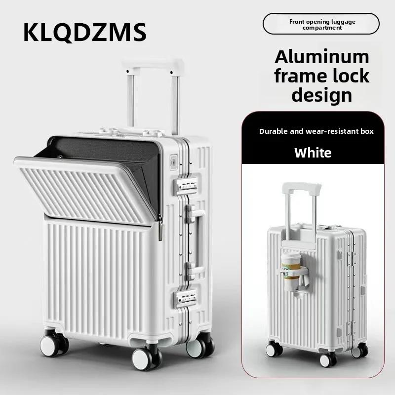 KLQDZMS valise multifonctionnelle ouverture avant valise d'embarquement boîtier de chariot pour ordi