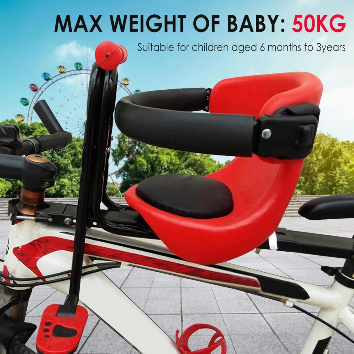 Siège pour enfant pour vélos avant, siège enfant, installation facile, mesures de sécurité, accessoi