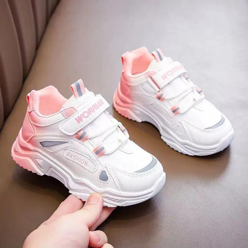 Chaussures de sport pour enfants, baskets de course en cuir dégradé, durables, semelle souple, Style