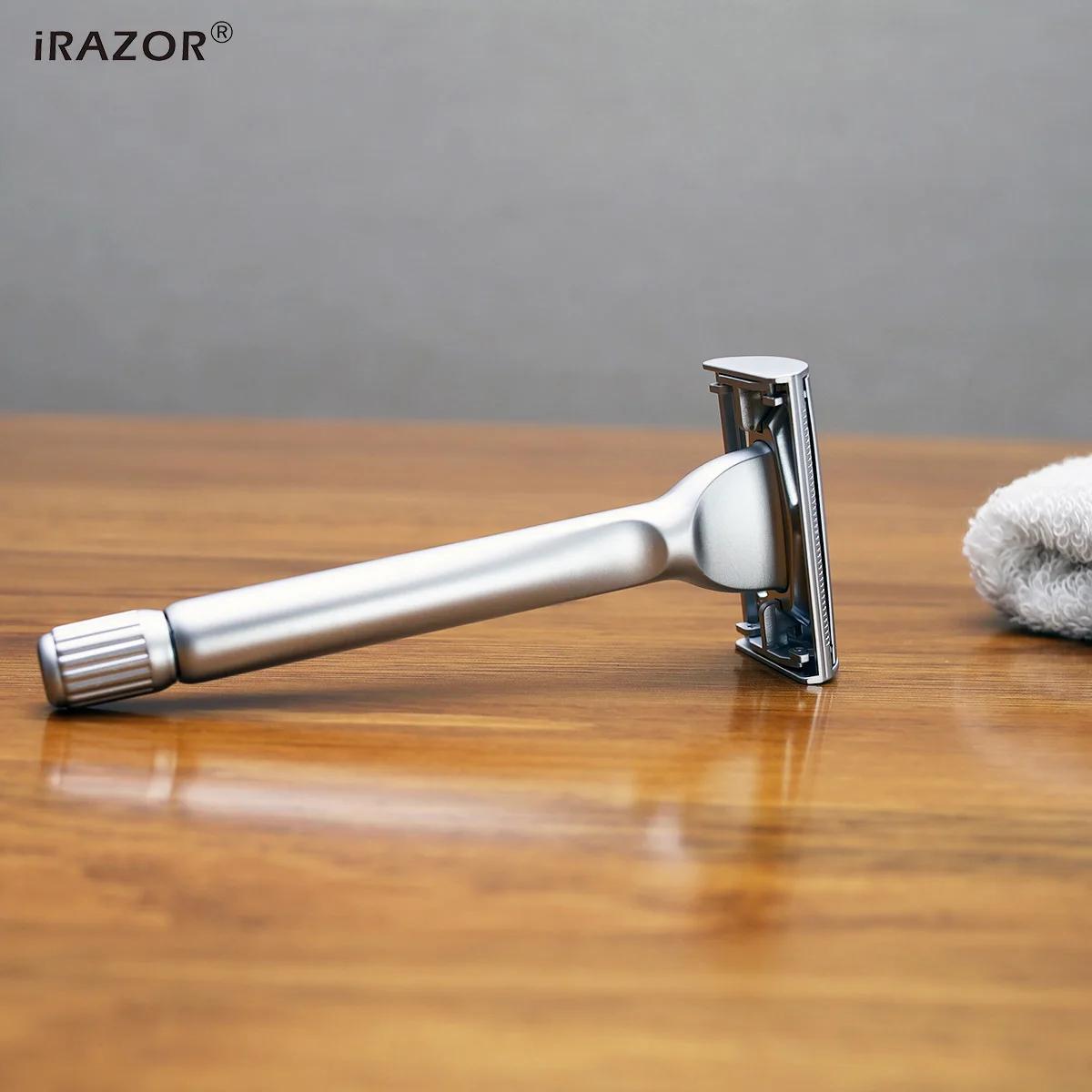IRAZOR – rasoir de sécurité à Double bord pour hommes, nouveau Design papillon lourd, avec 10 rechar