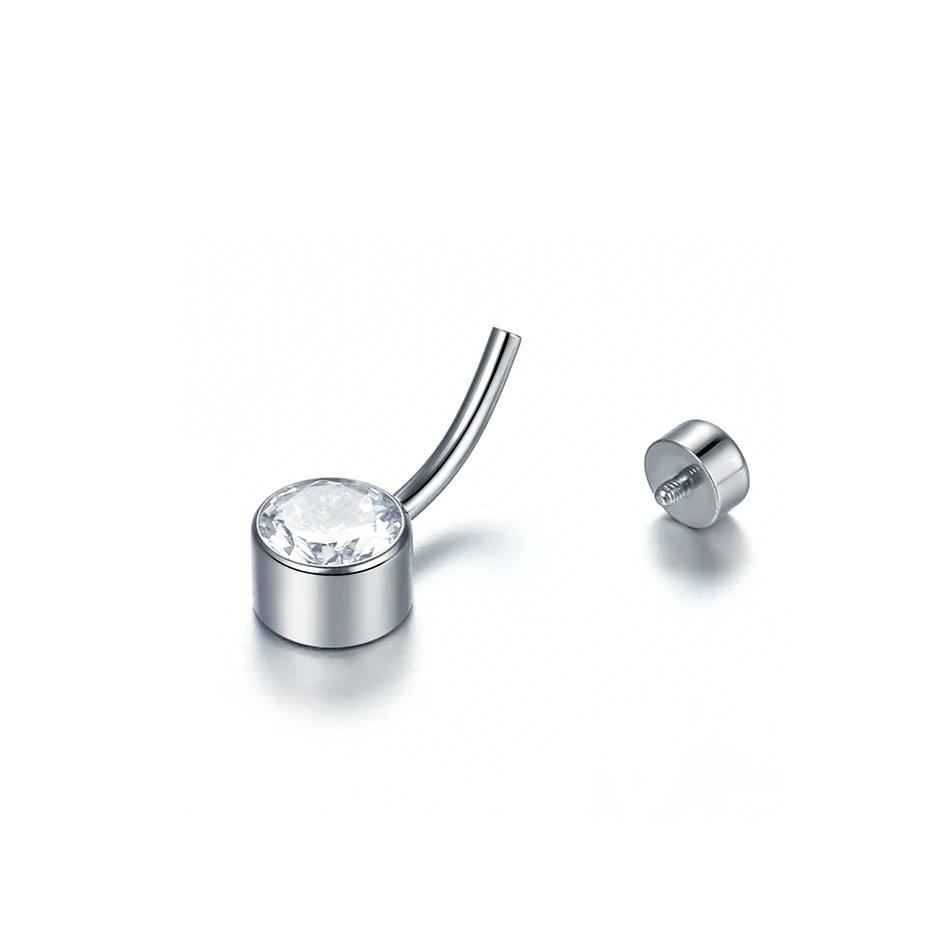 5/10 pièces anneau de nombril en titane 14G 6mm 8mm 10mm 12mm bijoux de perçage de ventre avec zirco