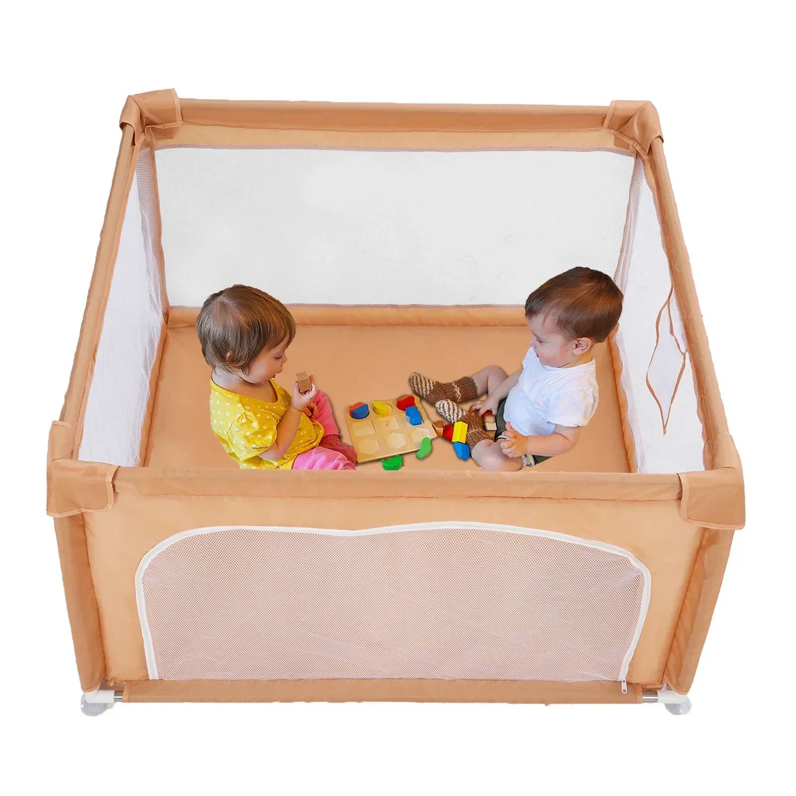 Parc bébé 120x120cm Parc pour bébés et tout-petits, centre d'activités pour bébés, cour de jeu - Uni