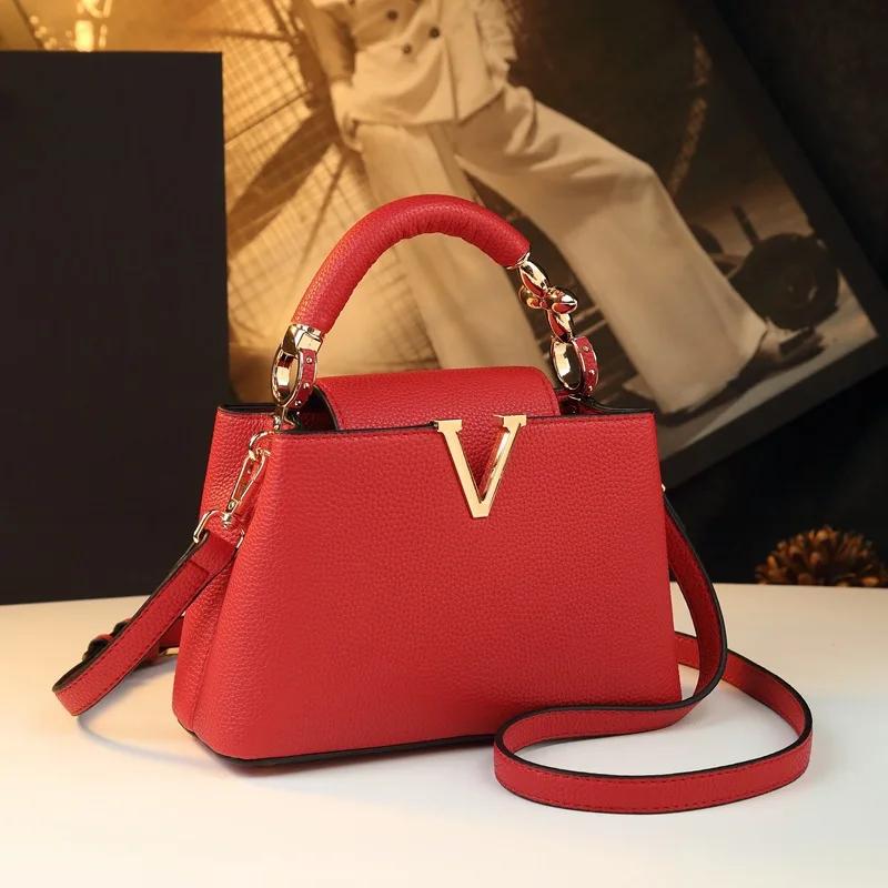 Sac à main en cuir pour femme, tendance, décontracté, classique, vintage, élégant, de créateur, haut